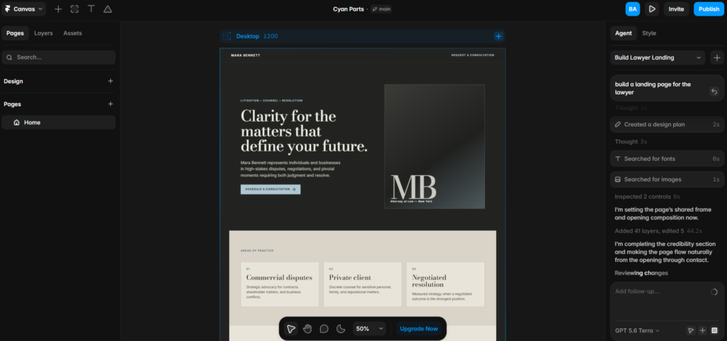 Framer AI — визуальные сайты, лендинги и CMS